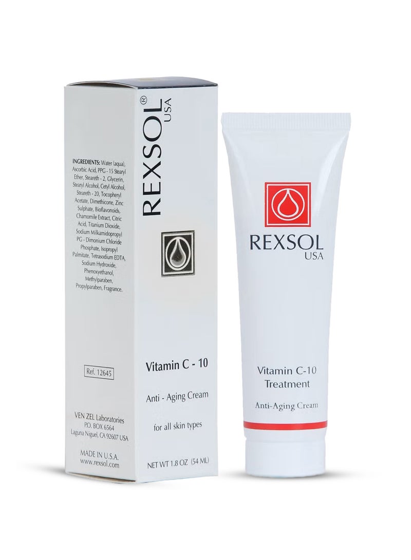 Rexsol Vitamin C - 10 Anti - Aging Cream Anti For All Skin Types, 54ml