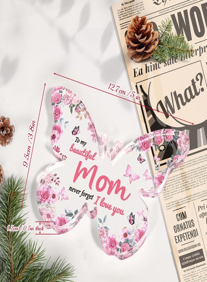 Eletorot Mothers Day Mom Gifts from Daughter Son - Eletorot Butterfly Shaped Acrylic Keepsake Gifts for Mom Wife Grandma Nana on Mothers Day, Christmas, Unique Mom Birthday Gifts, 5x3.8 IN - Image 5