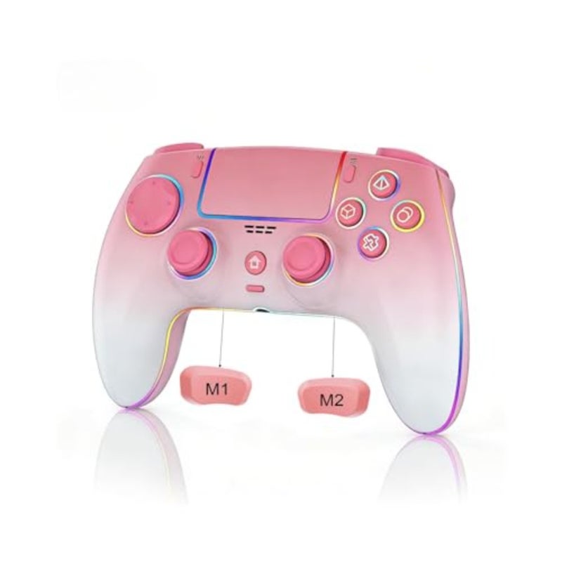 Wireless Gaming Controller with Hall Effect Joysticks No Drift Compatible with PS5 Pro, PlayStation-5, PS4, PC and Steam Deck Programmable Back Paddles, Turbo, RGB Lighting and Motion Control - Image 1