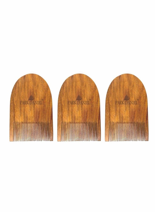 Park Daniel Handcrafted Wooden U Shaped Beard Comb 2.5 Inches Pack of (3 Pcs.) - Image 1