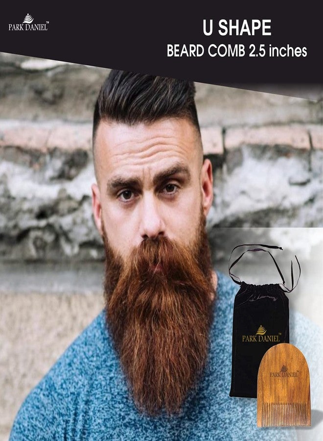 Park Daniel Handcrafted Wooden U Shaped Beard Comb 2.5 Inches Pack of (3 Pcs.) - Image 4