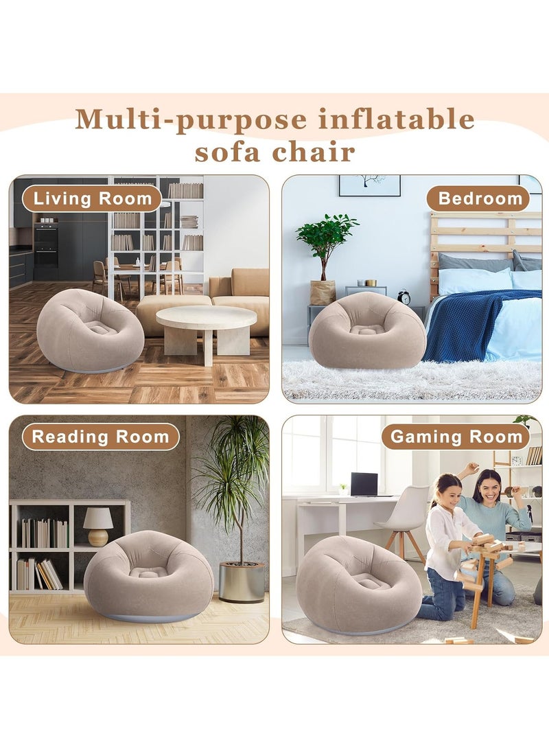 Roman Gifts Inflatable Bean Bag Sofa Portable Lazy Lounge Chair with Air Pump | Foldable PVC Flocked Bean Bag for Bedroom, Living Room, and Camping - Image 2
