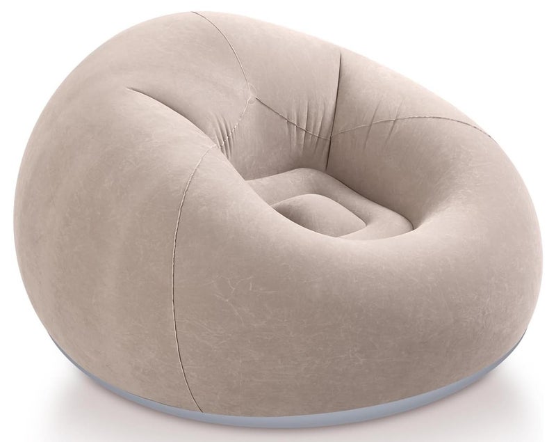 Roman Gifts أريكة قابلة للنفخ على شكل حبة فول مريحة محمولة مع مضخة هواء | حبة فول قابلة للطي مصنوعة من PVC للغرفة النوم، غرفة المعيشة، والتخييم - Image 1