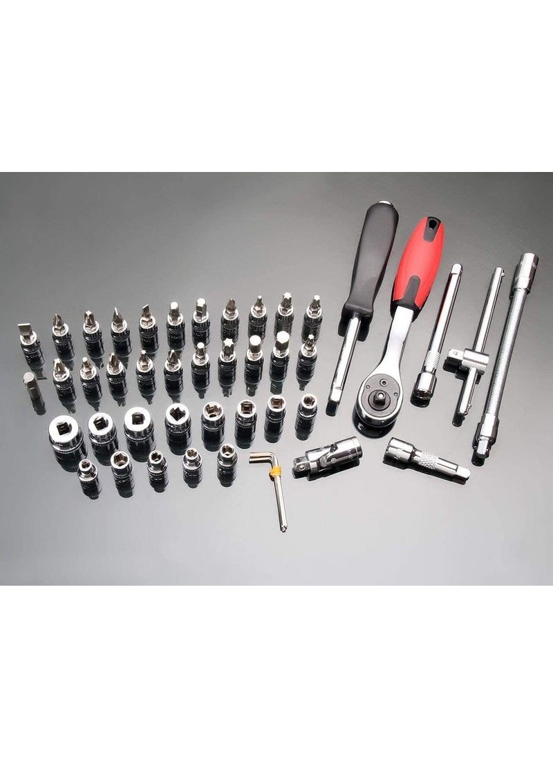 VATSAL VATSAL 46 in 1 Pcs Tool Kit Screwdriver Set and Socket Set Wrench Set 14 inch Drive Socket Set Multi Purpose Combination Tool Case Precision Socket SetMulticolour  - Image 3