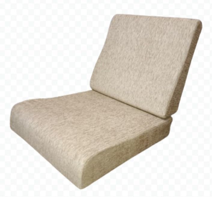 A G S Chairs Sofa Cushion Mould Foam 5 Years Warranty with Zip Cover Attractive Colour Beige one seat one Back seat Size 21 x 22 Back 21 x 18 - Image 1
