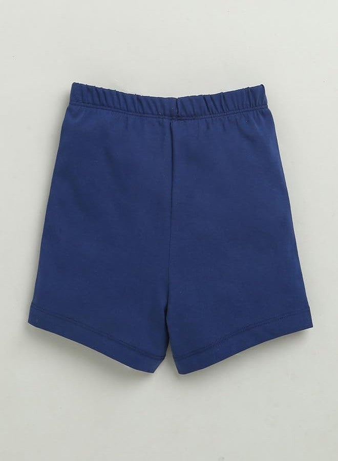 BUMZEE طقم تيشيرت وشورت قطني للبنات من بامزي، نصف كم، لون خوخي وكحلي - مقاس 12-18 شهرًا (Peb10470D-pch) - Image 5