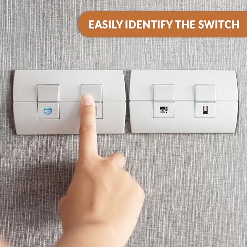 True Flair Trueflair Stickers for Switch Board for Home Wall Switches, Contain All Common Switch Stickers (Transparent Colorful 2) - Image 3
