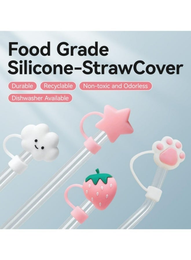 8 Piece Silicone Straw Covers For Stanley Cup 40oz 30oz 10mm Dust Proof Reusable Multicolour Toppers For Quencher H2.0 Home Office Travel - Image 4