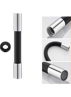 Krivety KRIVETY Universal Foaming Extension Tube360Free Bending Faucet Lengthening ExtenderUniversal Foaming Extension Tube with ConnectorFlexible Sink Extender BLACK 50 CM  - Image 1