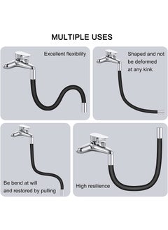 Krivety KRIVETY Universal Foaming Extension Tube360Free Bending Faucet Lengthening ExtenderUniversal Foaming Extension Tube with ConnectorFlexible Sink Extender BLACK 50 CM  - Image 5
