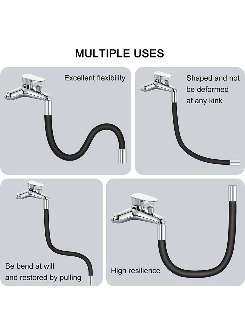 Krivety - KRIVETY Universal Foaming Extension Tube360Free Bending Faucet Lengthening ExtenderUniversal Foaming Extension Tube with ConnectorFlexible Sink Extender BLACK 50 CM - Image 1