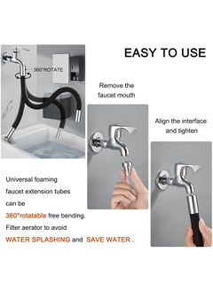Krivety KRIVETY Universal Foaming Extension Tube360Free Bending Faucet Lengthening ExtenderUniversal Foaming Extension Tube with ConnectorFlexible Sink Extender BLACK 50 CM  - Image 3