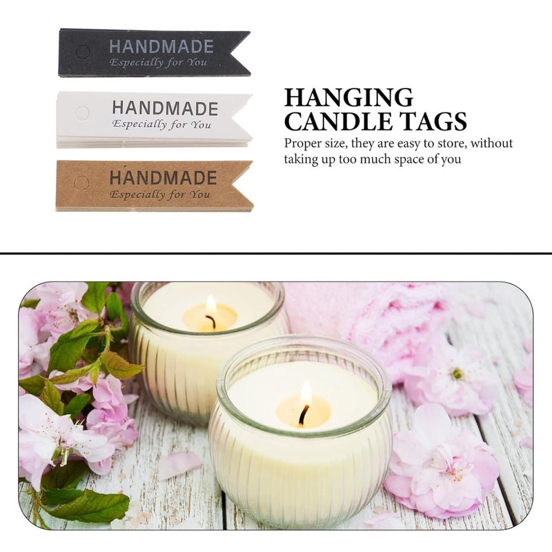 Matin Impex 45Pcs Handmade Candle Kraft Paper Labels - DIY Aroma Candle Tags, Wedding & Craft Gift Tags, Decorative Labels for Arts & Crafts - Image 5