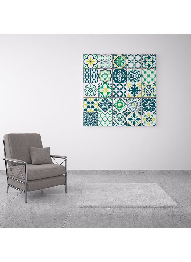 BPA - BPA Go Green In Tiling Canvas Wall Art Painting Wall Art Green Canvas 60x60 cm - Image 1