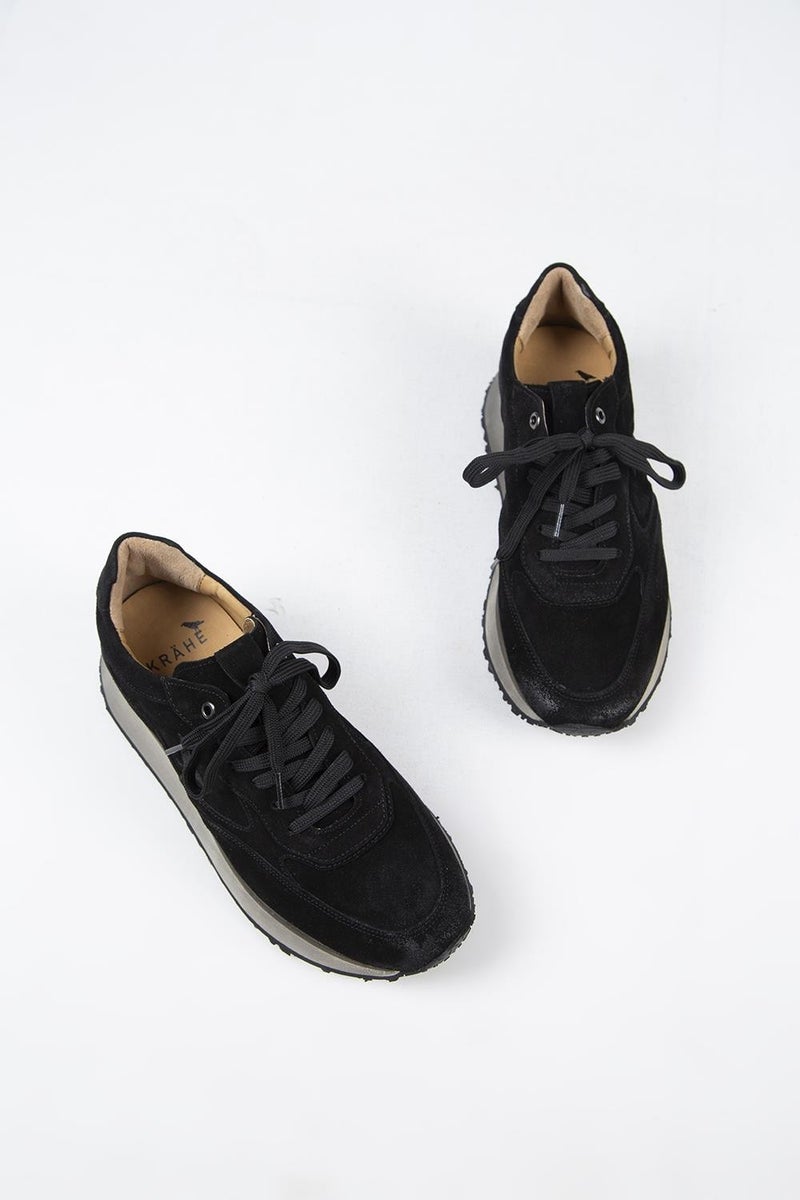 Krahe Calista Men's Leather Lace-Up Black Sneakers  - Image 5