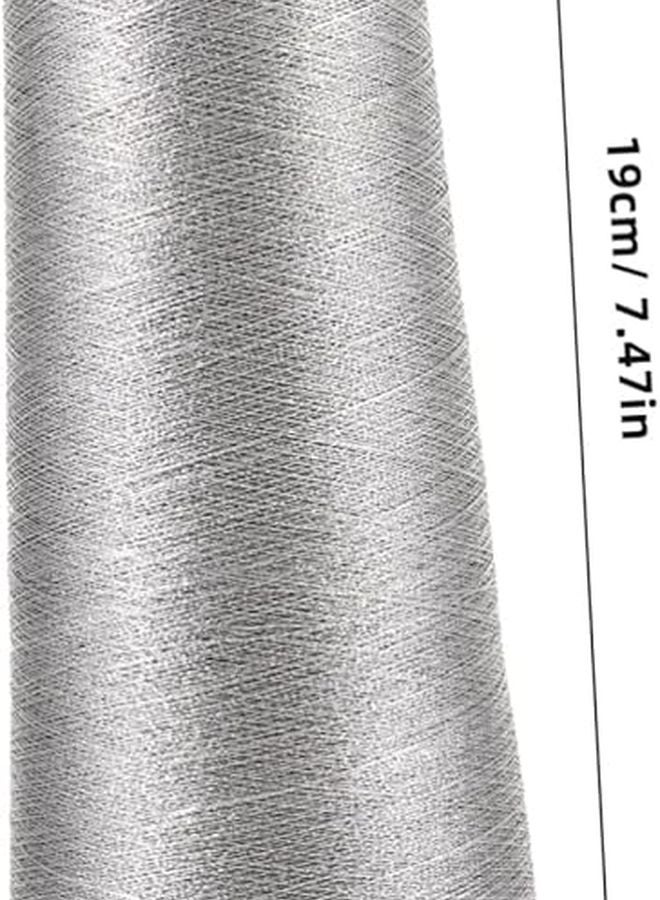 خيط تطريز فضي معدني 150D 3500م بكرة لآلة الخياطة لحرف التلبيد - Image 3