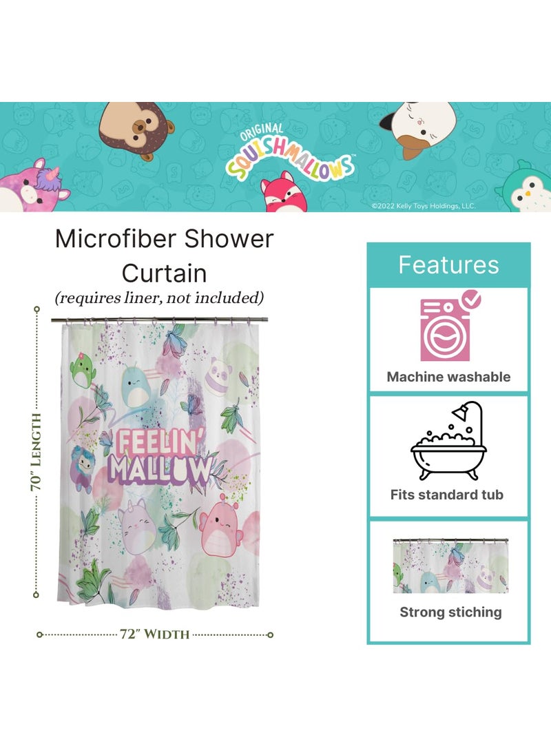 Franco Franco Squishmallows Kids Bath Microfiber Shower Curtain  72x72  (Officially Licensed Product)  - Image 2