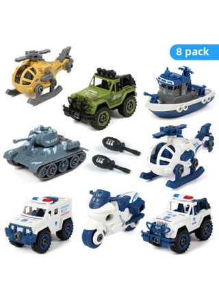 Children's Detachable Assembly Engineering Car Boy's Hands-on Ability Puzzle Excavator Screwdriver Disassembly And Assembly Suit Toy-Color:(4 Disassembly And Assembly Police Cars + 4 Sea, Land And Air) + 2 Screwdrivers - pzsku/Z2F8626B7F22D2C8A2714Z/45/1745540374/895dd0c6-466d-42c7-bdb5-7cbd2e2ebe83