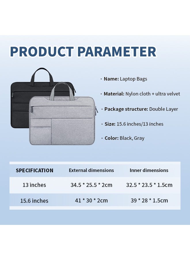 Generic - Multi-Compartment Laptop Bags, Thickened Computer Bag with Dustproof Zipper Laptop Briefcase, Shockproof, Waterproof, Scratch-Resistant Material, Suitable for Business Trips, Business, Travel, Work - Image 1
