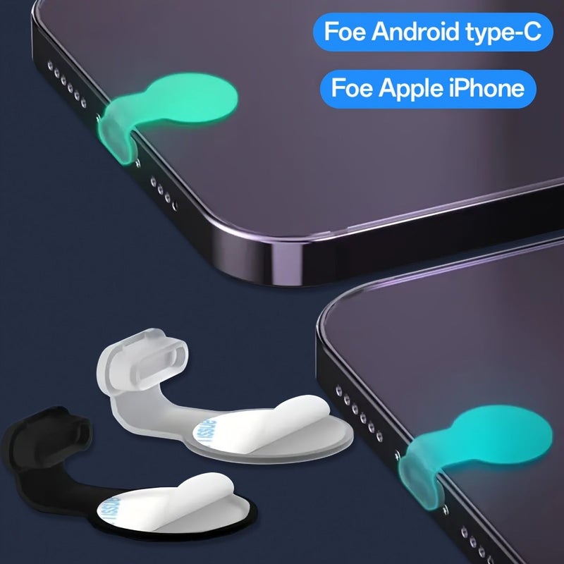Type C Transparent Anti Loss Dust Plug for Phone Charging Port 2 Pack - Image 5