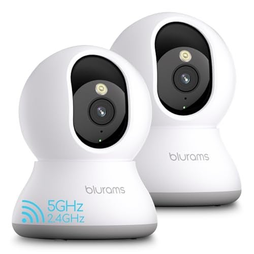 blurams 5G Cameras for Home Security 2K Pet Camera with Phone App 360 PTZ Indoor Camera wDualBand WiFi6 Free HumanMotionSound Detection 2Way Talk Night Vision Compatible with Alexa 2Pack - Image 1