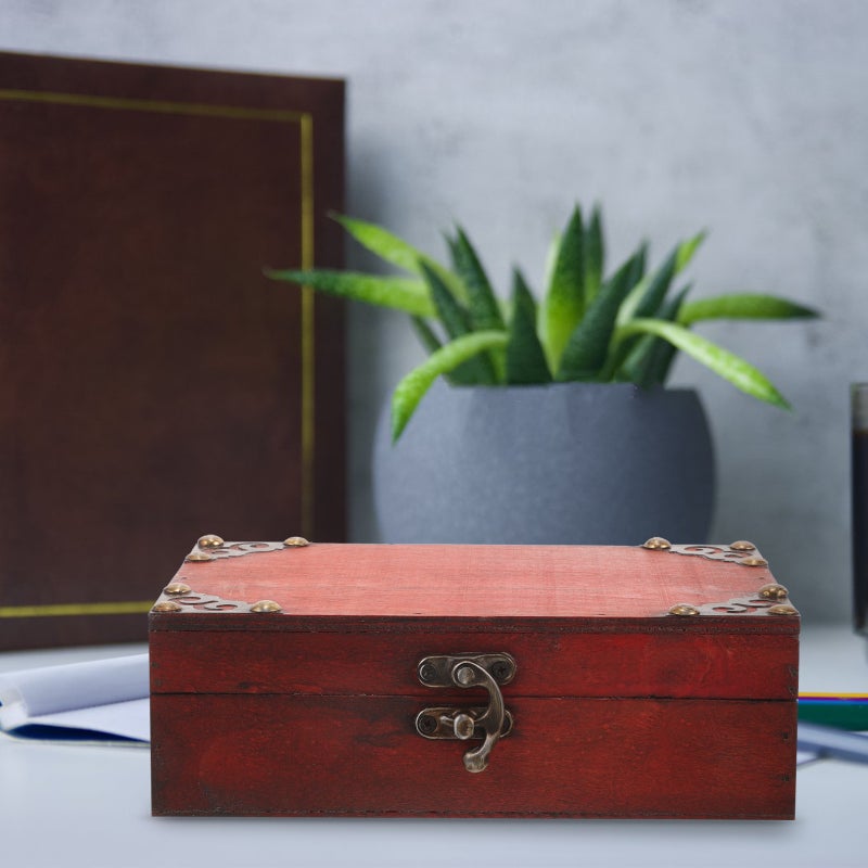 Treasure Box Vintage Box Trinket Jewelry Box Vintage Wood Box Retro Trinket Storage Box - Image 3