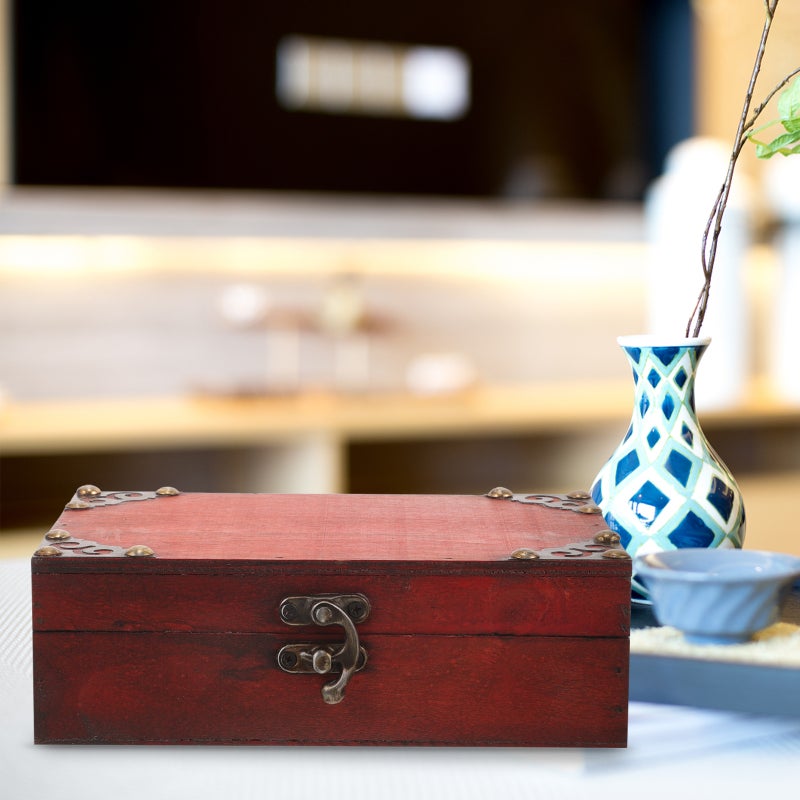 Treasure Box Vintage Box Trinket Jewelry Box Vintage Wood Box Retro Trinket Storage Box - Image 2