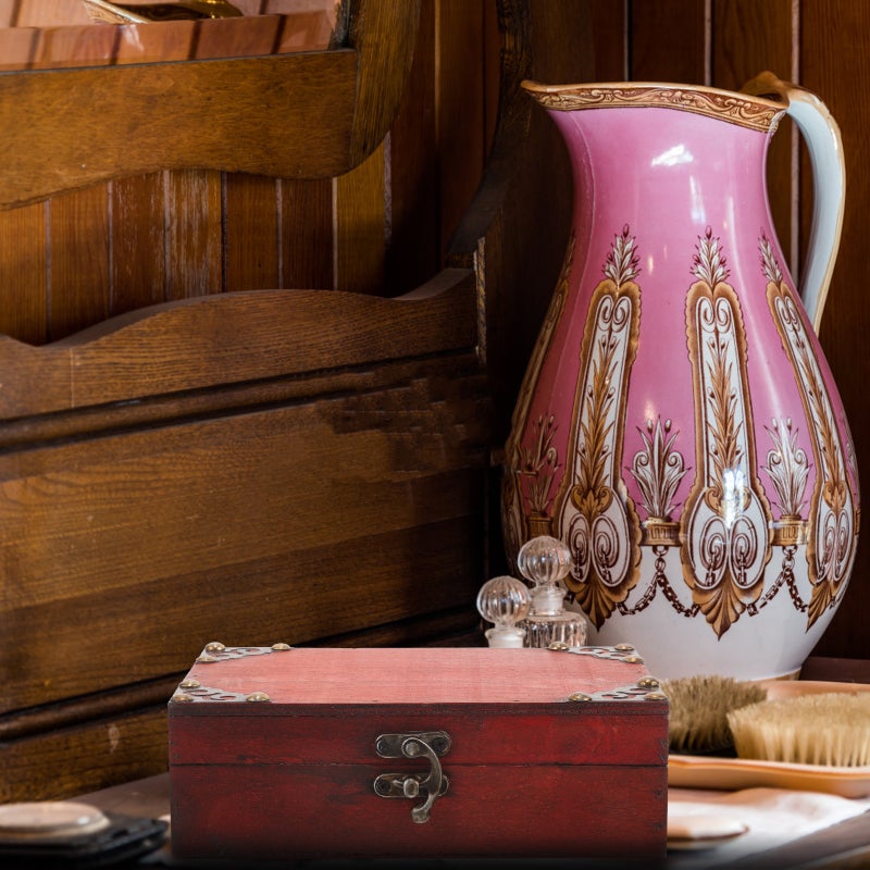 Treasure Box Vintage Box Trinket Jewelry Box Vintage Wood Box Retro Trinket Storage Box - Image 5