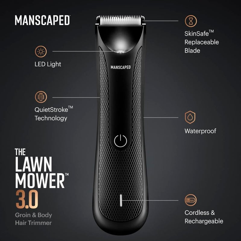 manscaped ® Electric Groin Hair Trimmer, The Lawn Mower® 3.0, Replaceable Ceramic Blade Heads, Waterproof Wet/Dry Clippers, Standing Recharge Dock, Ultimate Male Body Hair Razor - Image 2