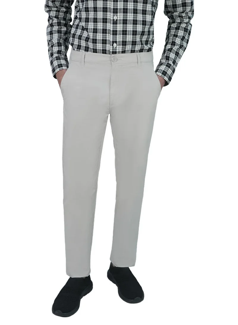 Giordano Men’s Slim Tapered Stretch Twill Khakis with Elastic Waist