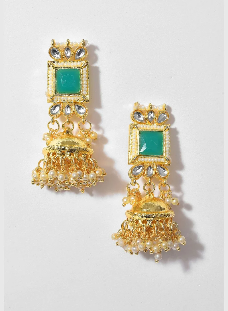 SOHI Kundan Pearl Gold Plated Necklace Set