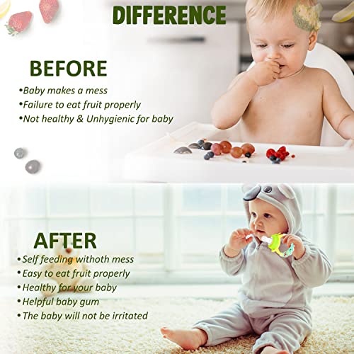 Bembika Baby Nibbler Ring Green Color, Baby Nibbler Pacifier, Baby Pacifier Food Nibbler, Baby Feeding Accessories Small Size (3-6 Months Baby) - Image 5