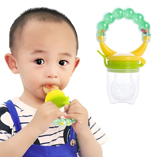 Bembika Baby Nibbler Ring Green Color, Baby Nibbler Pacifier, Baby Pacifier Food Nibbler, Baby Feeding Accessories Small Size (3-6 Months Baby) - Image 1