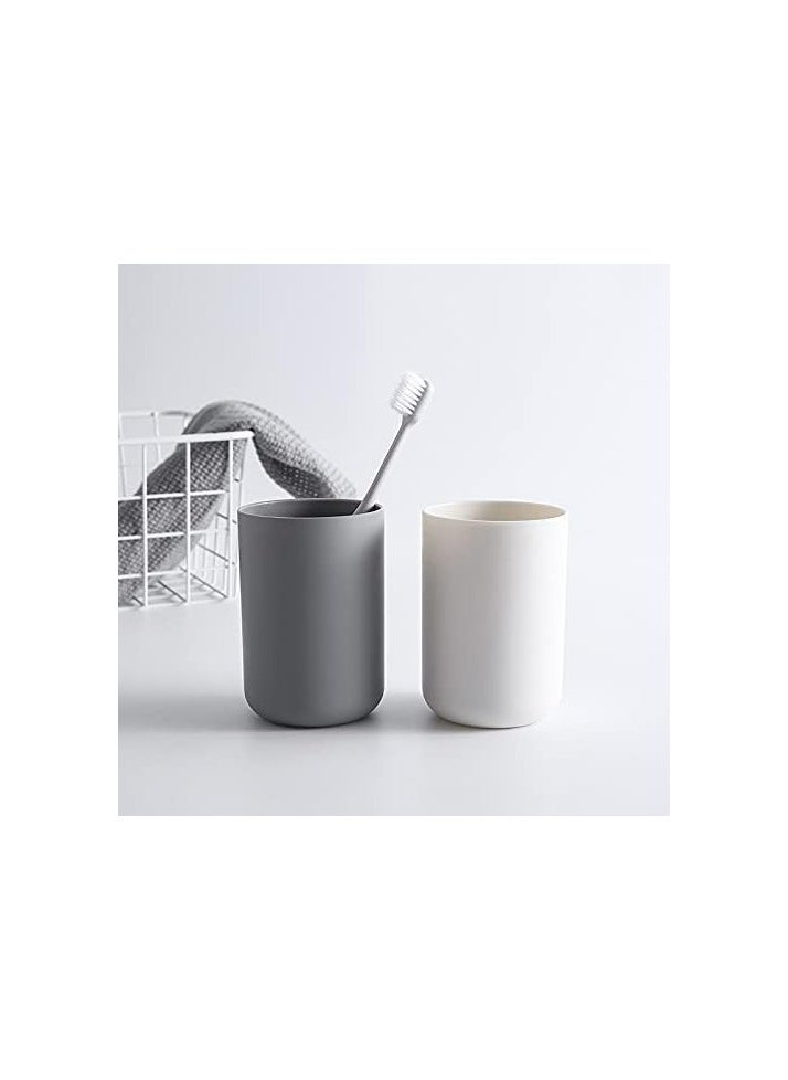 Oasisgalore Bathroom Reusable Unbreakable Toothbrush Cups Set , Easy to Clean Plastic Mouthwash Cups ,  2PCS  - Image 4