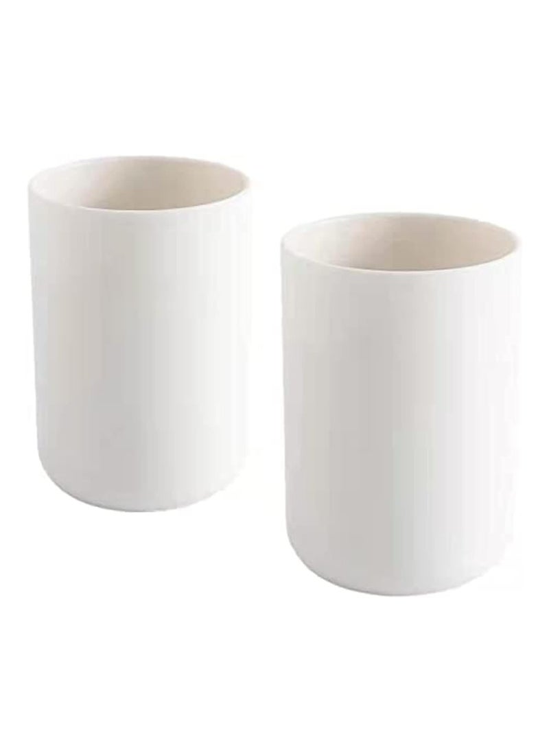 Oasisgalore Bathroom Reusable Unbreakable Toothbrush Cups Set , Easy to Clean Plastic Mouthwash Cups ,  2PCS  - Image 1