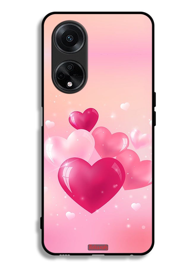 Tolwak Oppo A98 5G Protective Case Cover Beautiful Hearts Art - Image 1