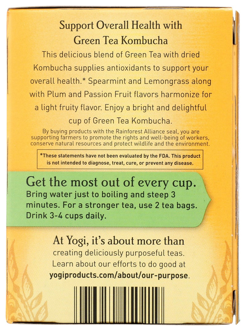 Yogi Tea Green Tea Kombucha Organic, 16 Count, 32 gm - Image 2