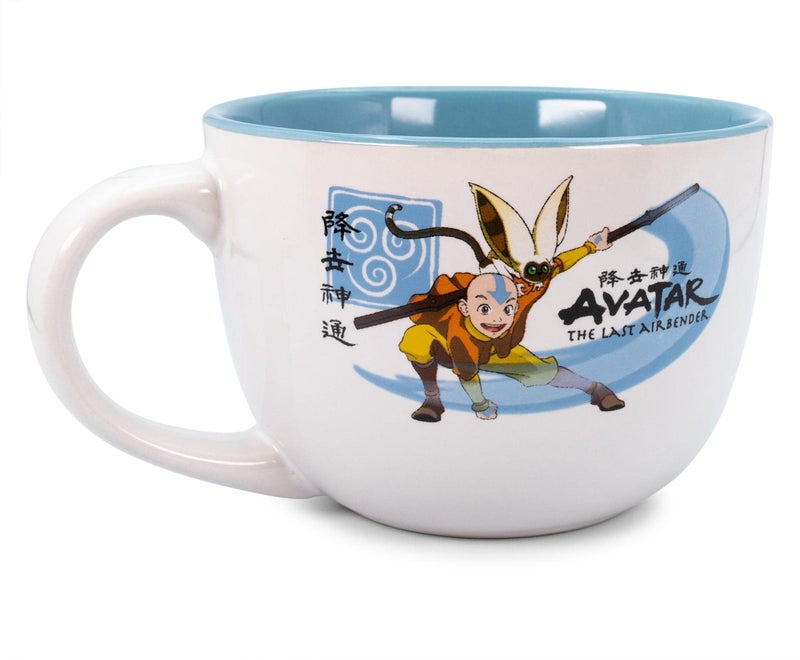 Silver Buffalo Avatar: The Last Airbender Aang and Momo Ceramic Soup Mug | Large Coffee Mugs and Cups, Home & Kitchen Essentials | Anime Manga Gifts And Collectibles | Holds 24 Ounces - Image 1