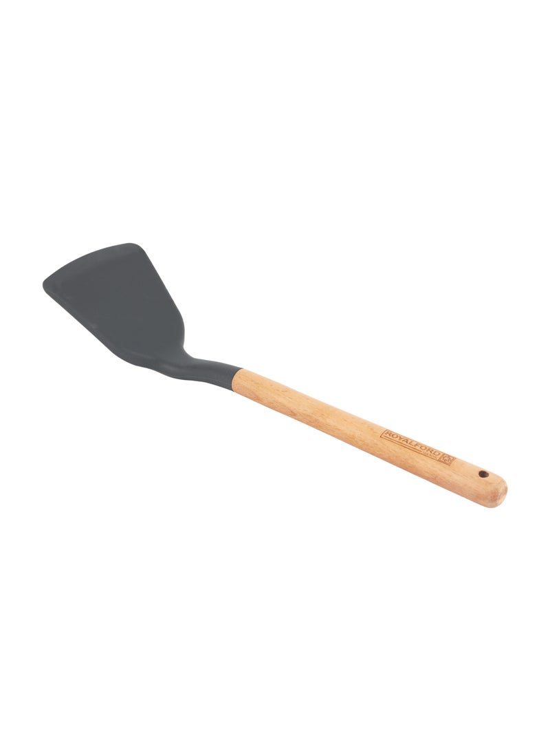 Royalford Non-Stick Silicone Heat-Resistant Spatula Turner RF12748 Serving Eggs Omelette Pancakes Fish Burgers Kitchen Utensils Dishwasher Safe Turner 32cm x 8.5cm Multicolor - Image 1