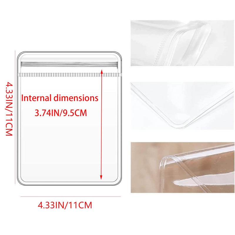 GSXRB Square PVC Bracelet Organizer Bag Clear Zipper Bags Anti Oxidizing Earrings Storage Bags for Storage Jewelry Packing Bags(100pcs 4.33 * 4.33 IN) - Image 2