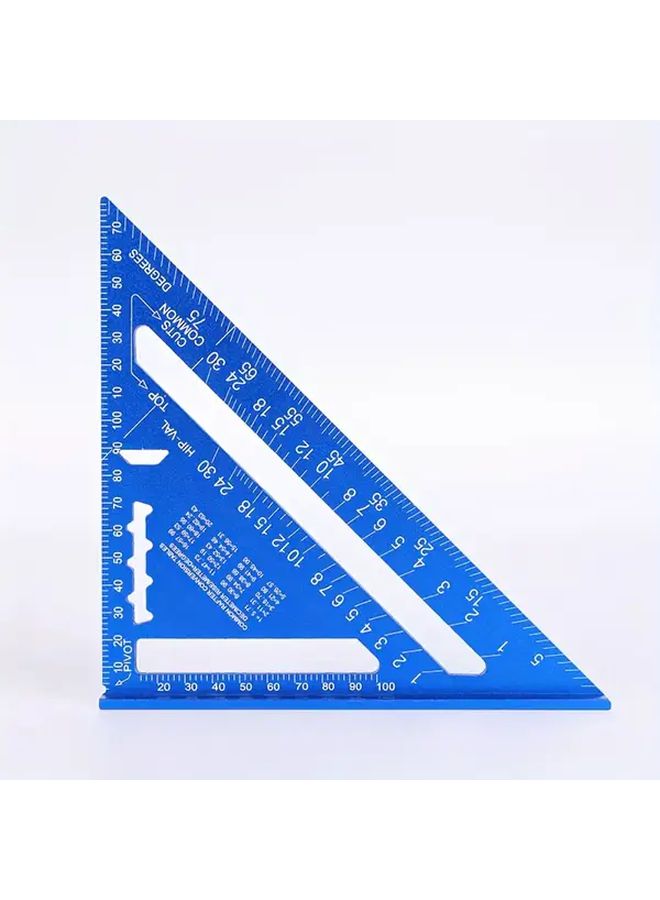 Blue 7 Inch Aluminum Triangle Ruler Protractor Bevel Square Carpenter Woodworking Tool - Image 4