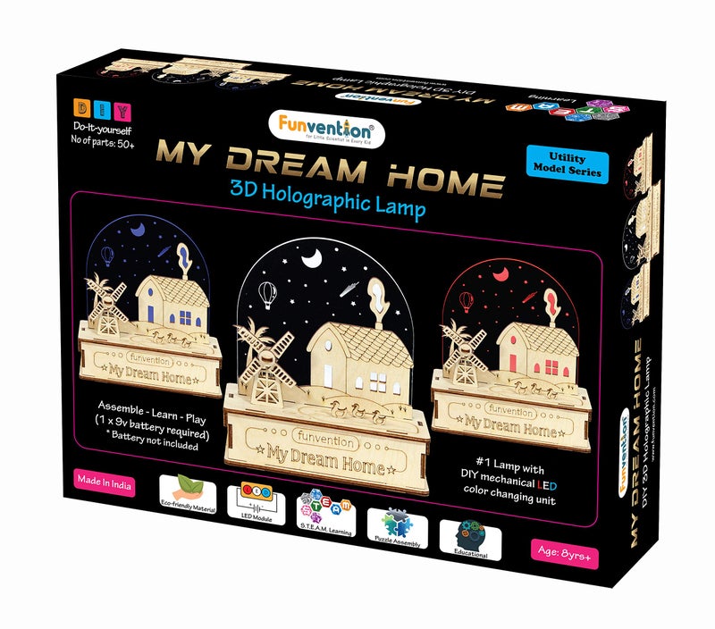 Funvention My Dream Home 3D Smart Lamp with Sound & Light Control - STEM Learning DIY Utility Kit - Image 1