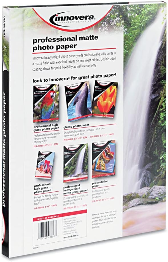 Innovera Innovera IVR99650 85 in x 11 in Heavyweight Photo Paper  Matte White 50Pack - Image 3