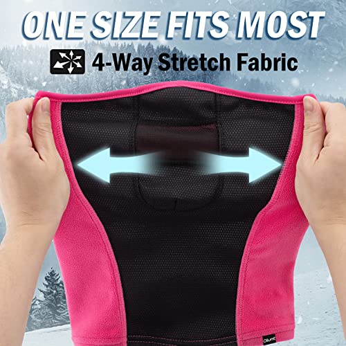 Oliumt Kids Balaclava Ski Mask Breathable Thermal Fleece Winter Face Mask for Boys Girls - Children Windproof Hat Neck Warmer with Helmet Liner Hood for Skiing Snowboarding Cycling Light Pink - Image 4