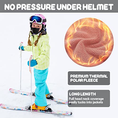Oliumt Kids Balaclava Ski Mask Breathable Thermal Fleece Winter Face Mask for Boys Girls - Children Windproof Hat Neck Warmer with Helmet Liner Hood for Skiing Snowboarding Cycling Light Pink - Image 3