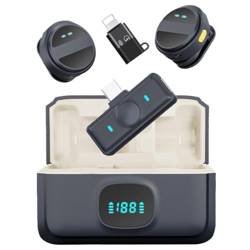 AMBLIC New Dual Wirless Mic for Youtubers Video Recording & Live Streaming | Noise Cancellation with 164Ft Mic for Vlogging, Singing, Plug-Play, DSLR Compatible with All Smartphones & Other Devices - Image 1