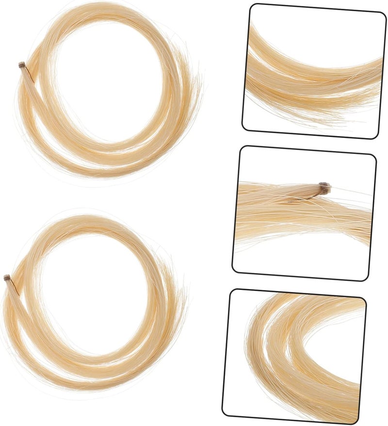 حزمة شعر قوس كمان SUPVOX مكونة من قطعتين، متينة ومناسبة للطلاب والمبتدئين، لونها بيج - Image 2