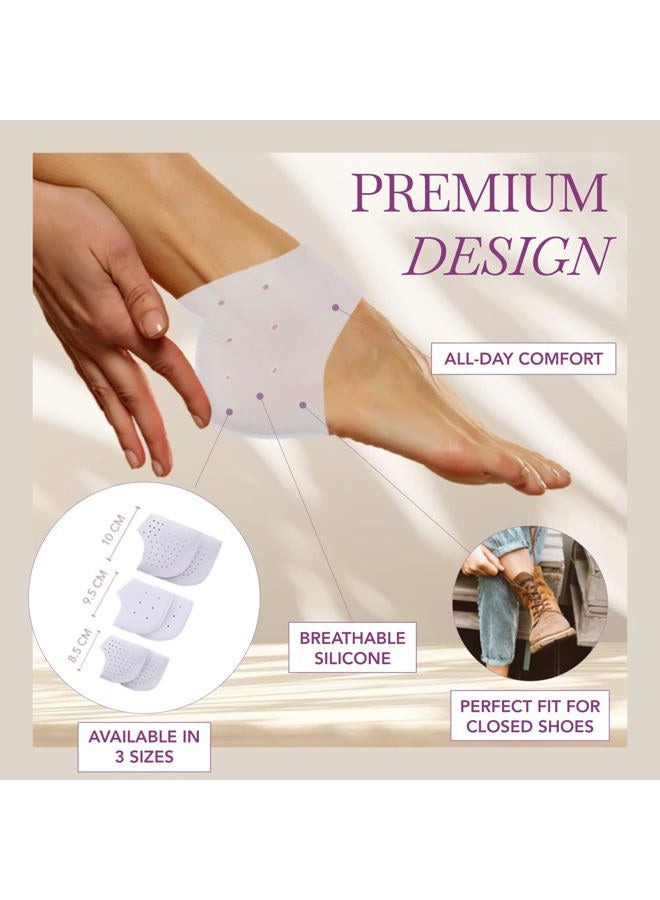 Ballotte Premium Silicone Heel Protectors for Shoes, Gel Heel Cups & Cushion Inserts for Women & Men, Cushioned Sole Cups for Plantar Fasciitis for Cracked Footbed Relief & Blister Prevention, Large - Image 4