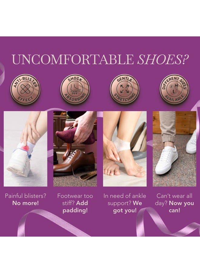 Ballotte Premium Silicone Heel Protectors for Shoes, Gel Heel Cups & Cushion Inserts for Women & Men, Cushioned Sole Cups for Plantar Fasciitis for Cracked Footbed Relief & Blister Prevention, Large - Image 3