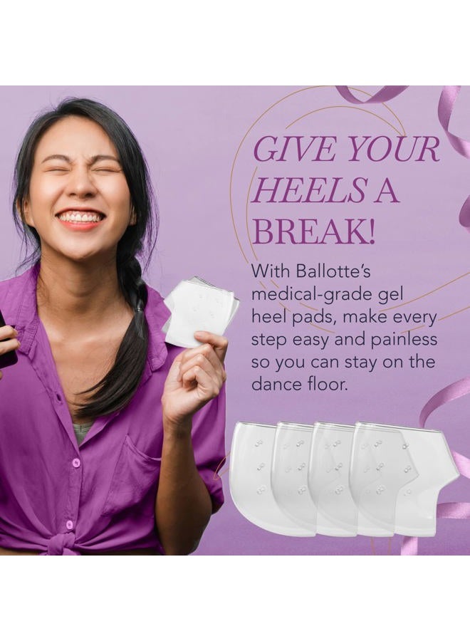 Ballotte Premium Silicone Heel Protectors for Shoes, Gel Heel Cups & Cushion Inserts for Women & Men, Cushioned Sole Cups for Plantar Fasciitis for Cracked Footbed Relief & Blister Prevention, Large - Image 2